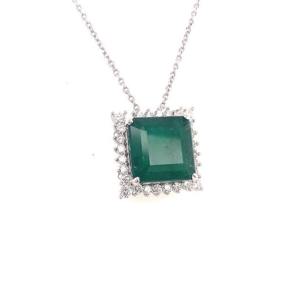 Diamond Emerald Necklace 18" Platinum 9.70 TCW GIA Certified $16,950 921902 - Picture 5 of 11